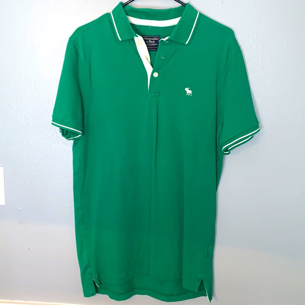 abercrombie&fitch Green Polo Tshit L